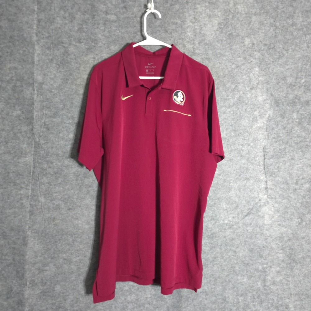 Nike FSU Florida State Seminoles Mens XL Maroon Dri-FIT On-Field Polo AR8876-692